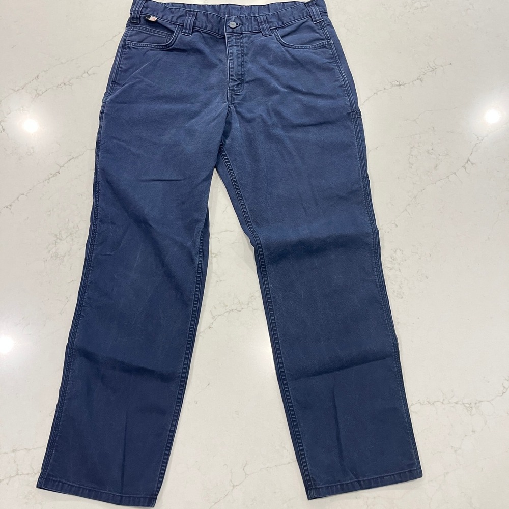 Carhartt‎ FR CAT2 2112 Work Pants Mens 36x30 Navy Blue Cotton Canvas Flame Resis